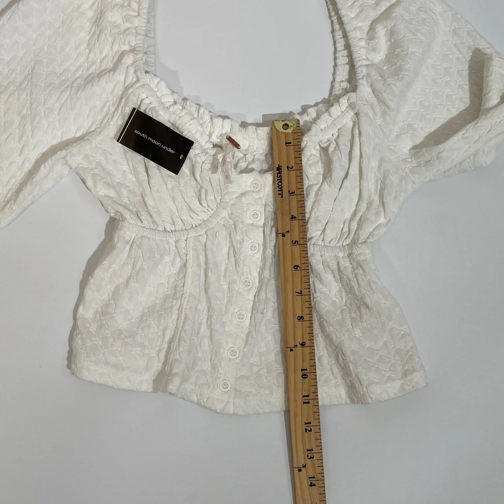 NWT Free People Ladybug Long Sleeve Top in White Size M